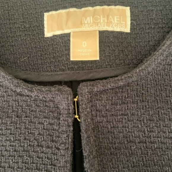 Michael Kors Blue Marine Blazer with Tailored Silhouette and Embellishments. - Picture 9 of 14